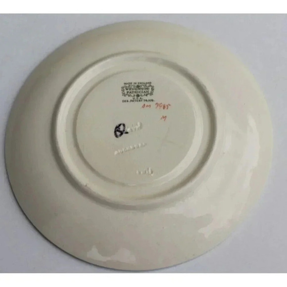 WEDGWOOD PATRICIAN Torbay Green Transferware Tea Cup Saucer Made In England - Picture 2 of 3